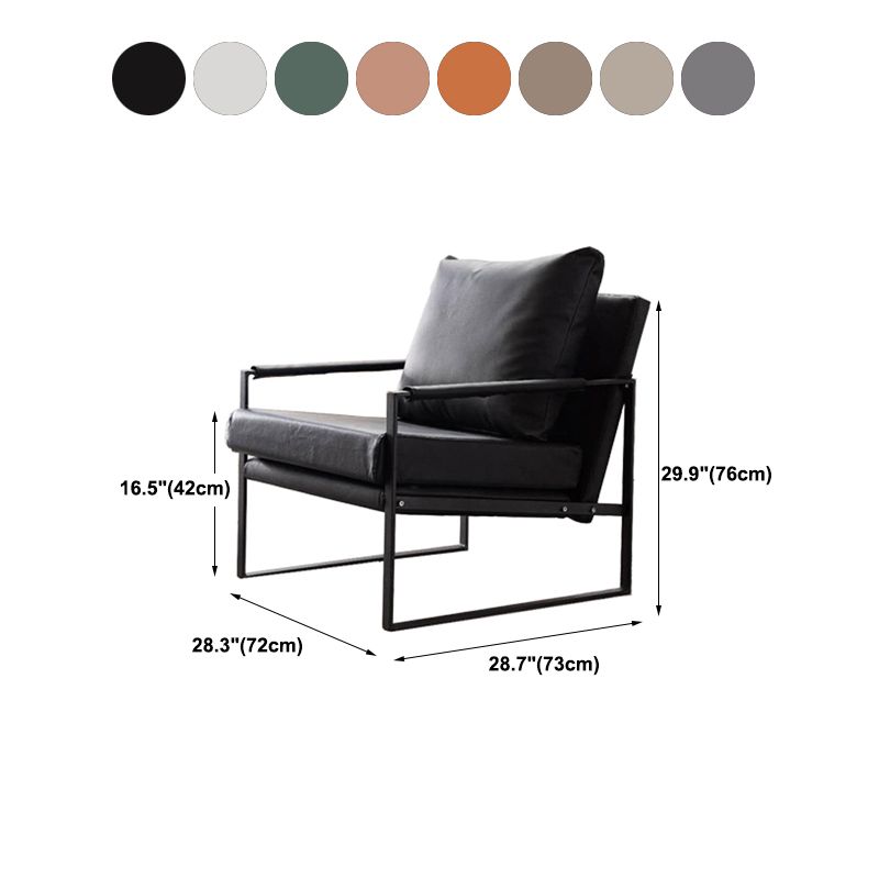 Mid-Century Modern Sled Arm Chair Faux Leather Accent Armchair for Living Room