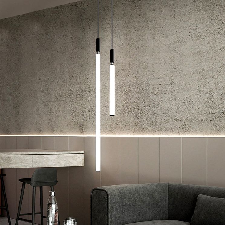 Lampada a sospensione del soffitto tubolare Minimalista Acrilico Black-White LED LEGGIO