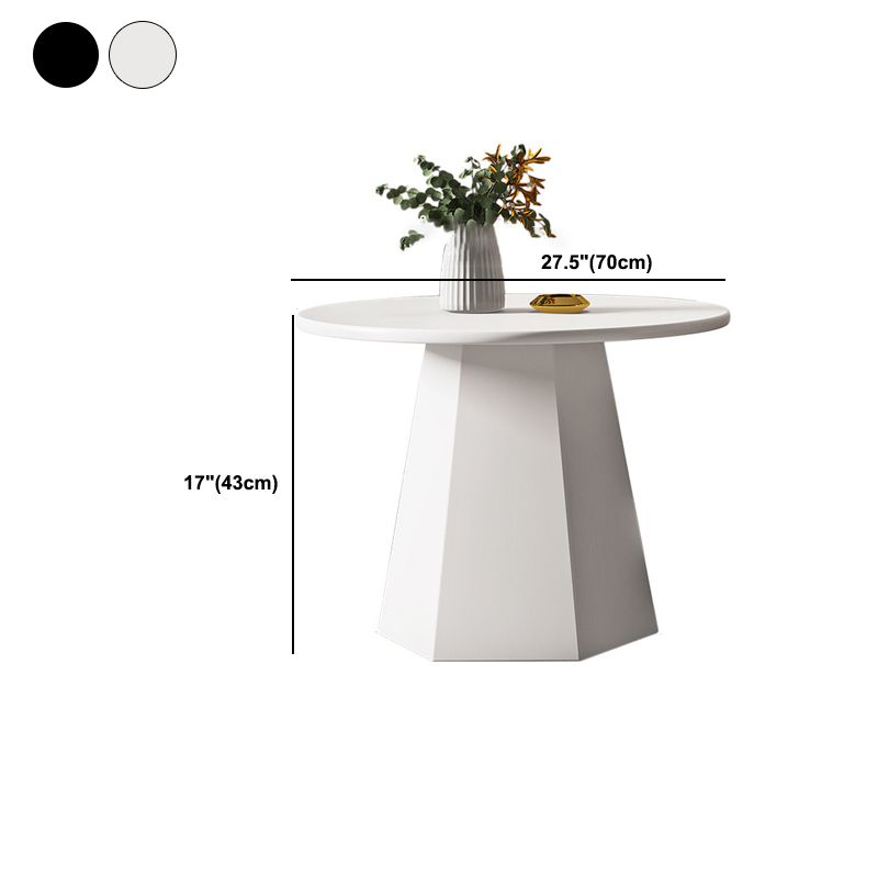 Pedestal 1/2 Black/White Coffee Table Metal Round Cocktail Table