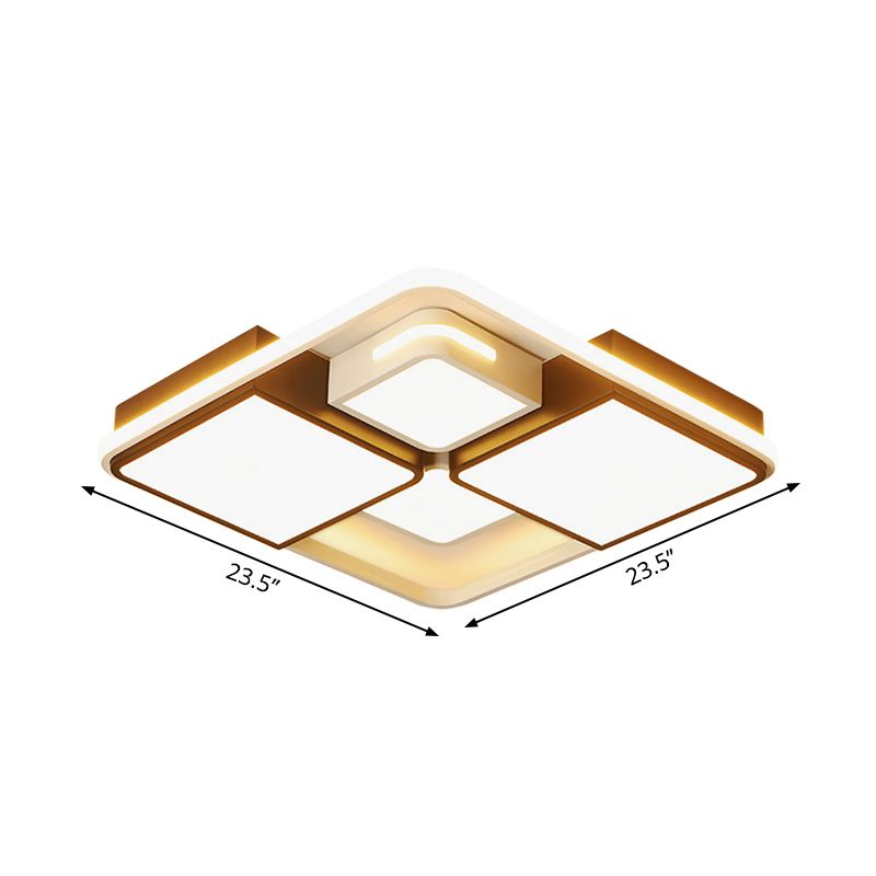 Quadratische/rechteckige Deckeneinbauleuchte mit warmem/weißem Licht, moderne LED-Einbauleuchte in Schwarz und Weiß, 16"/19,5"/23,5"/35,5" Breite