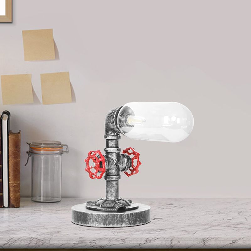 1/4/5-Bulb-Kapsel Schatten Tisch Liging Industrial Clear/Bernstein Glas Nachtlampe für Schlafzimmer