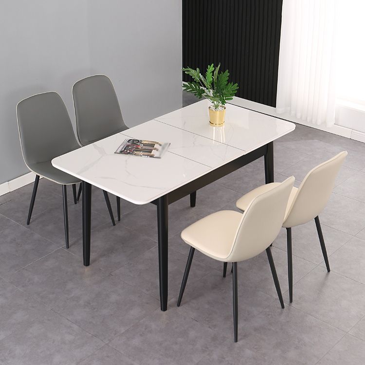 Modern Rectangle Dining Table Sintered Stone Dining Table with 4 Legs,47.2"L x 29.5"W x 29.5"H