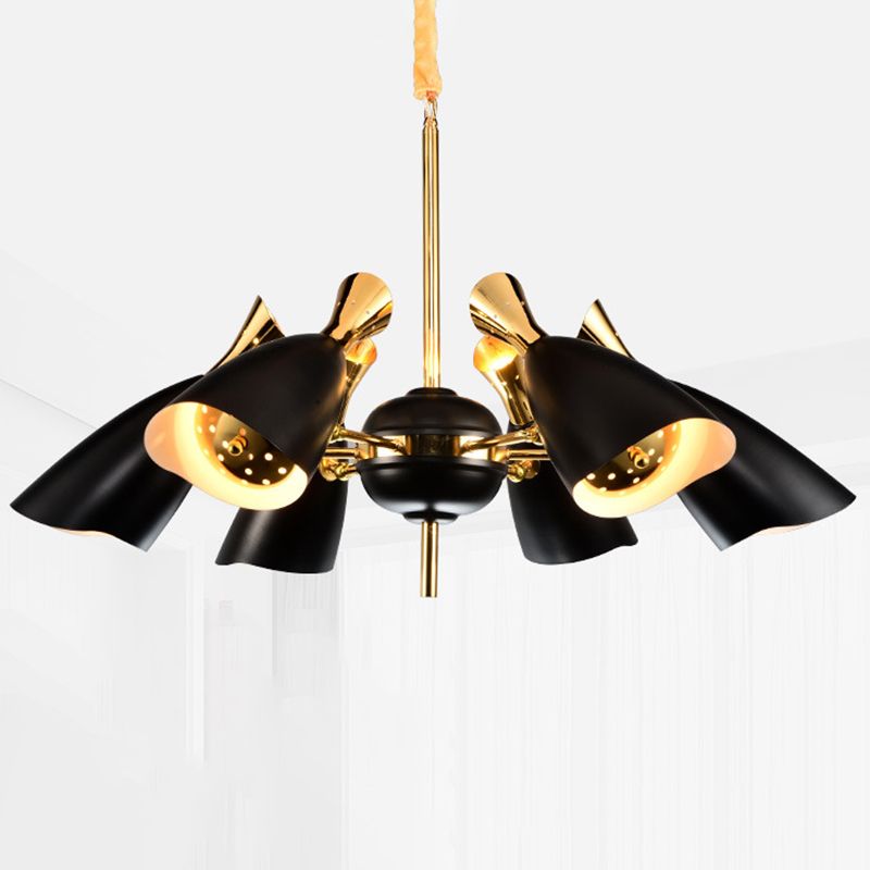 Shaded Metal Chandelier Lighting Contemporary Style Pendant Light Fixture for Living Room