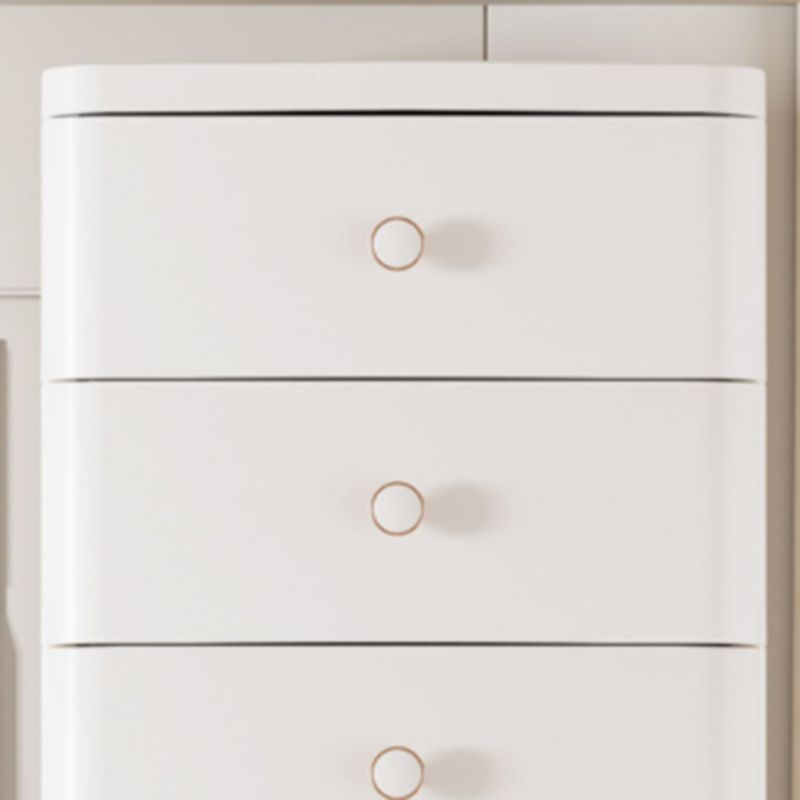 Scandinavian Plastic Kids Nightstand Vertical Nursery Dresser with 5 Drawers for Home