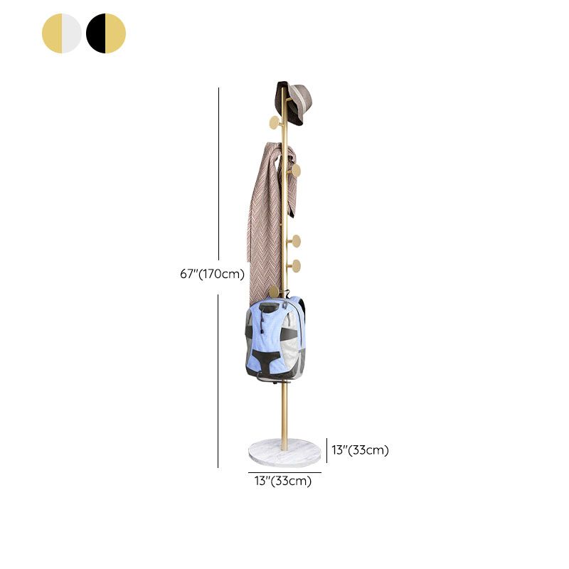 Modern Hall Stand Metal Framed Hanging Rail and Hooks Coat Hanger