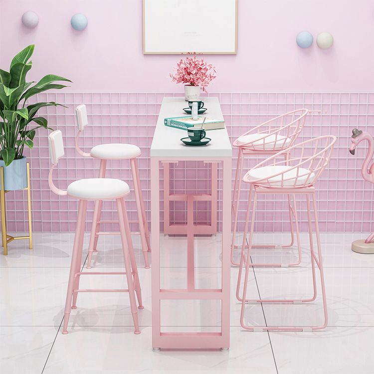 Modern 1/5 Pieces Bar Table Set Rectangle Stone Counter Table with High Stools