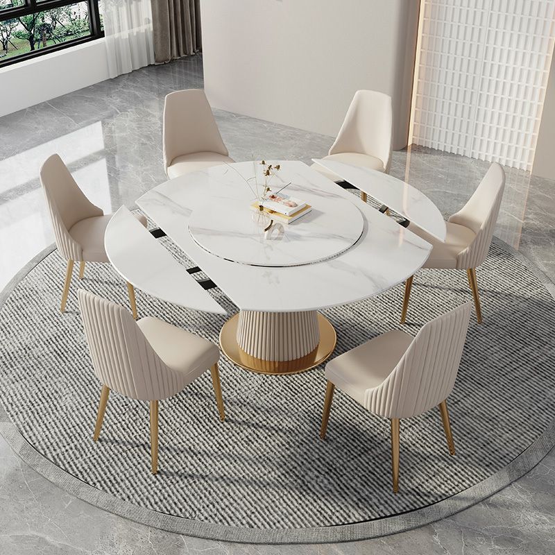 Contemporary Round Table Set 1/4/5/7 Pieces Dining Set for Home Use