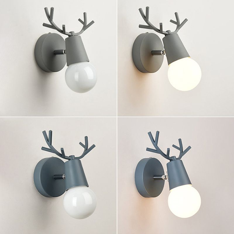 Unique Shade Wall Lighting Modern Nordic Style Metal 1 Light Sconce Light in Black and White