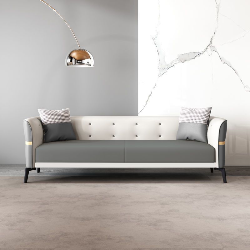 Modern Style Sofa Imitation Leather Sponge Upholstered Overturned Armchair Sofa Bed
