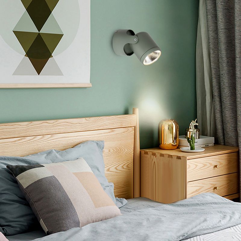 Luz empotrada cilíndrica giratoria estilo macarrón LED con pantalla de metal para dormitorio