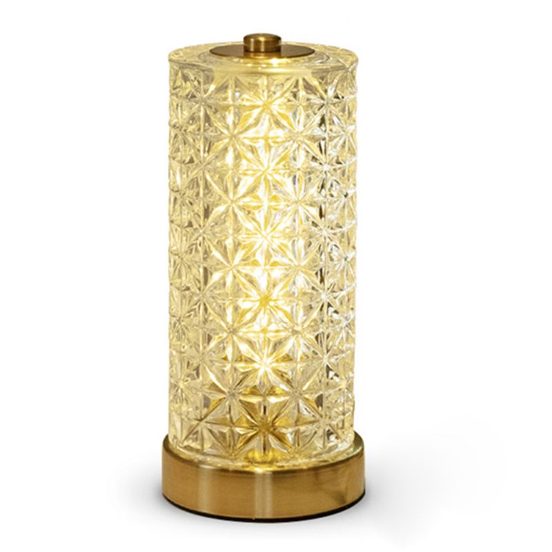 Lampada cilindrica di cristallo cilindrica Night Light Minimalist Gold Led Light per soggiorno