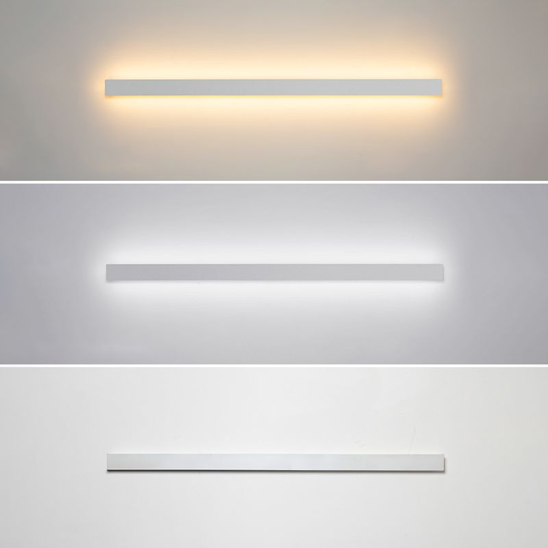 Modern Simple Simple Stile Linear Wall Sconce Metal 1 Sconces Light in White Finish