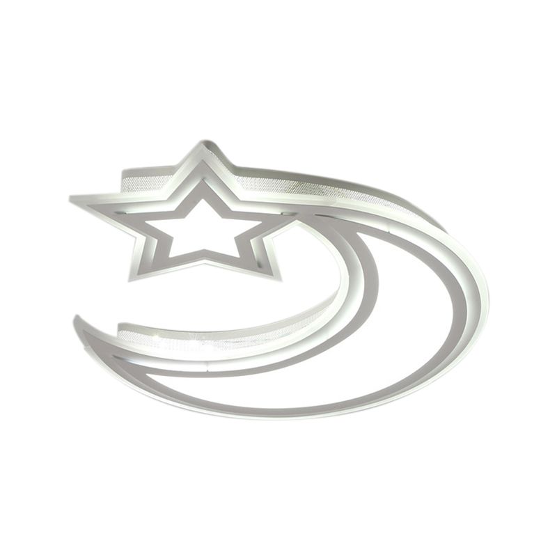 Crescent en Star Flush plafondlamp Cartoon acryl LED-plafondlamp voor meisjesjongensslaapkamer