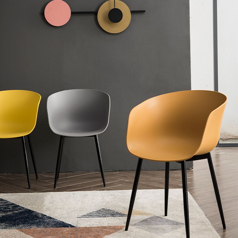 Nordic Style Arm Chair Plastic Home Side Chair with Black Legs 22"x22"x30.3"