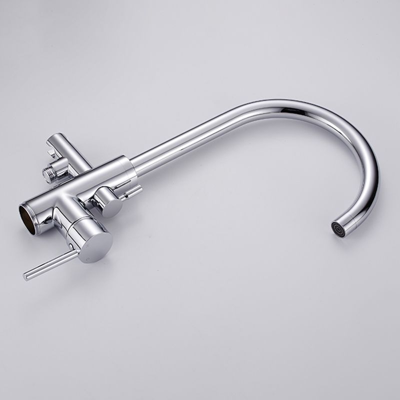 Floor Mounted Metal Freestanding Tub Filler Single Handle Freestanding Faucet with Hose