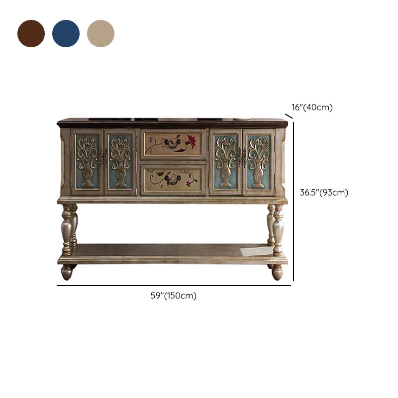 36.6" Tall Wood Accent Cabinet, Industrial Rectangle Accent Chest with Doors