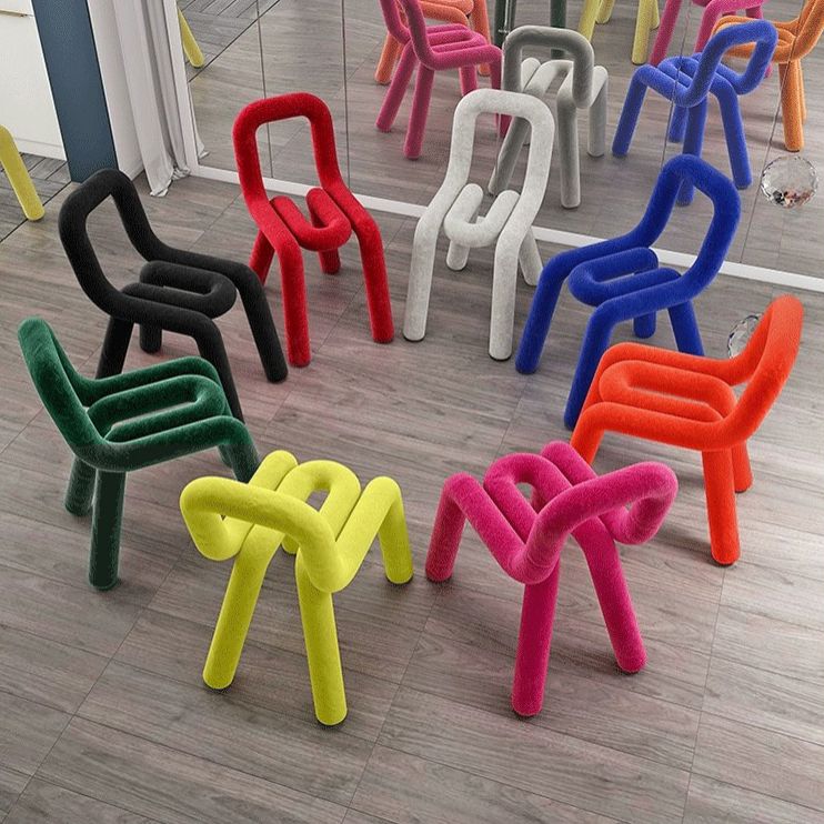 Juego de sillas de terciopelo de estilo moderno, silla de cocina y comedor con parte trasera abierta
