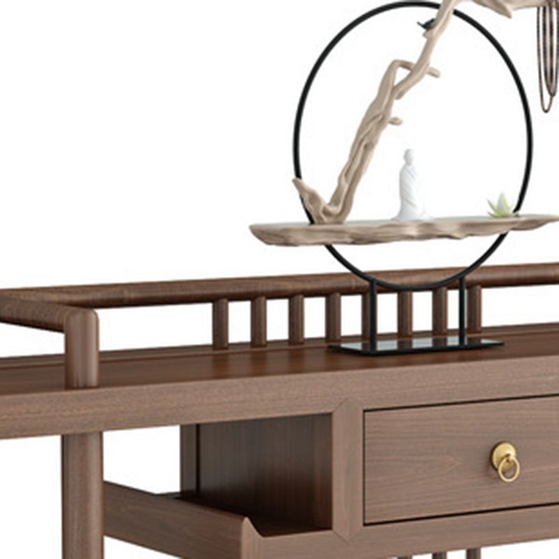 30.71-inch Tall Console Table Solid Wood Accent Table with Shelf