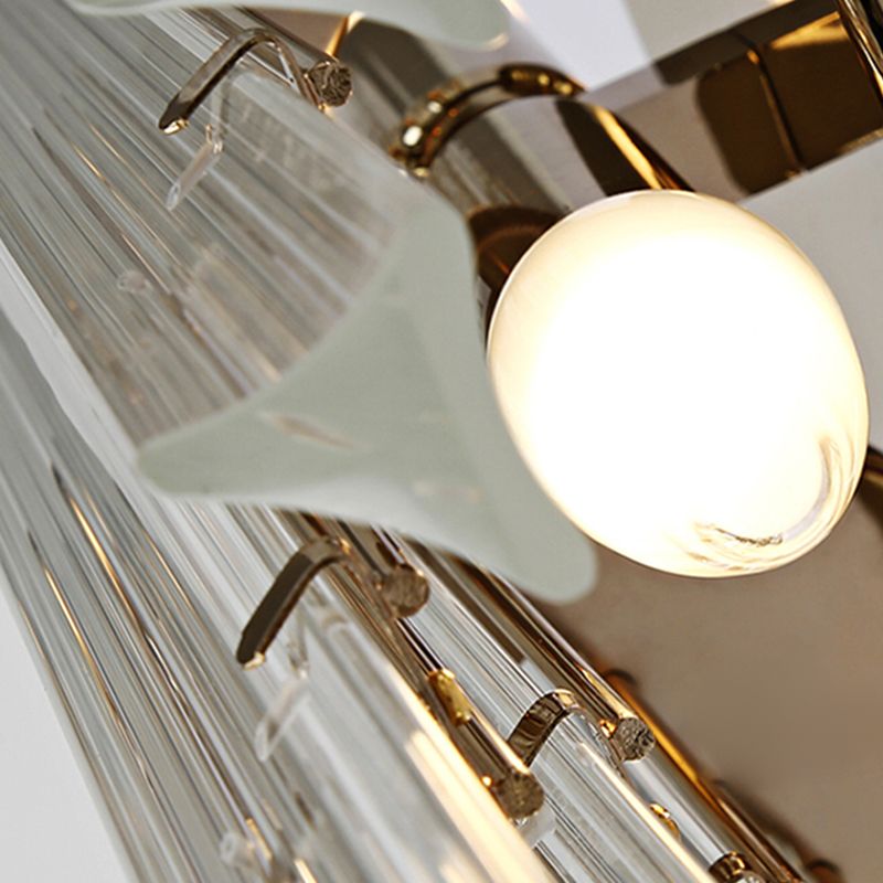 Unique Shade Crystal Wall Sconce Modern Style 2 Lights Wall Mount Lighting in Gold
