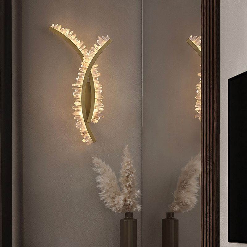 Modern Style Wall Lamp Crystal Gold Wall Sconce Lighting for Bedroom