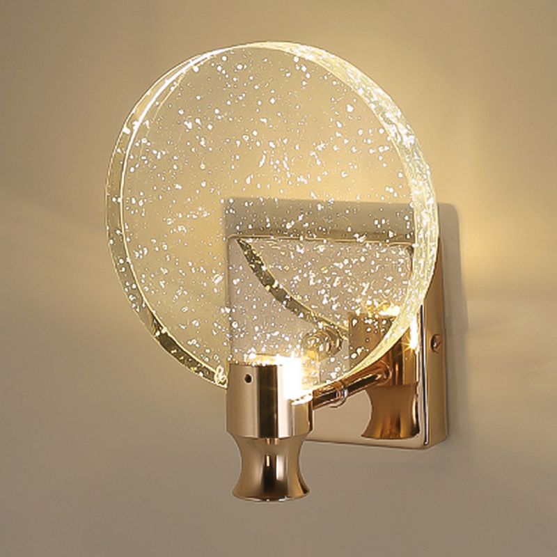 Light Luxury Crystal Wall Light Modern Simple Circle Led Wall Lamp for Living Room