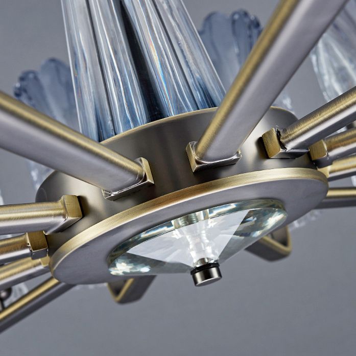 Peacock kroonluchter verlichting moderne gradiënt paarsachtig blauw glas woonkamer hangend licht