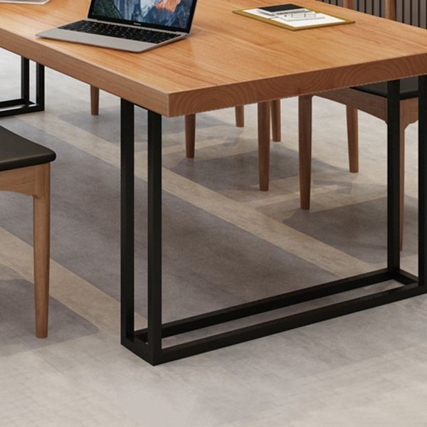 Solid Wood Rectangle Writing Desk Sled Base 29.53" Tall Office Desk