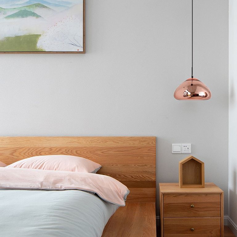 Mirrored Hanging Ceiling Light Contemporary Style Metal Pendant Lighting Fixture