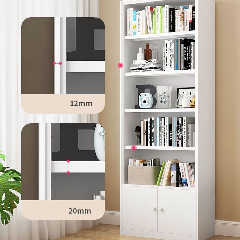 Metal Closed Back Bookshelf Modern Standard Storage Bookcase