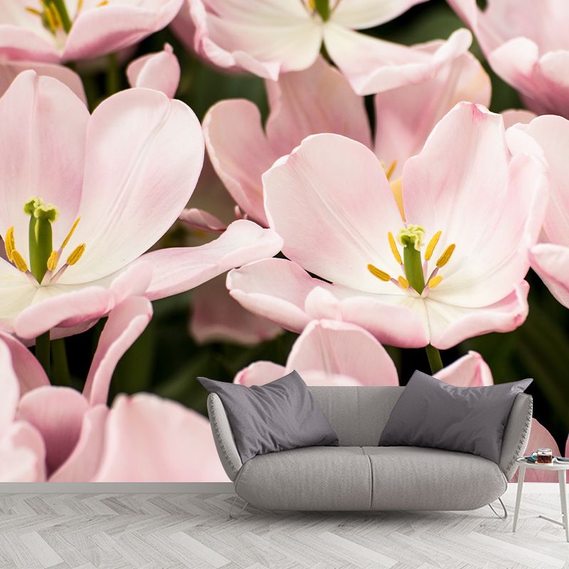 Photography Stain Resistant Wall Mural Wallpaper Beautiful Flowers Sitting Room Wall Mural
