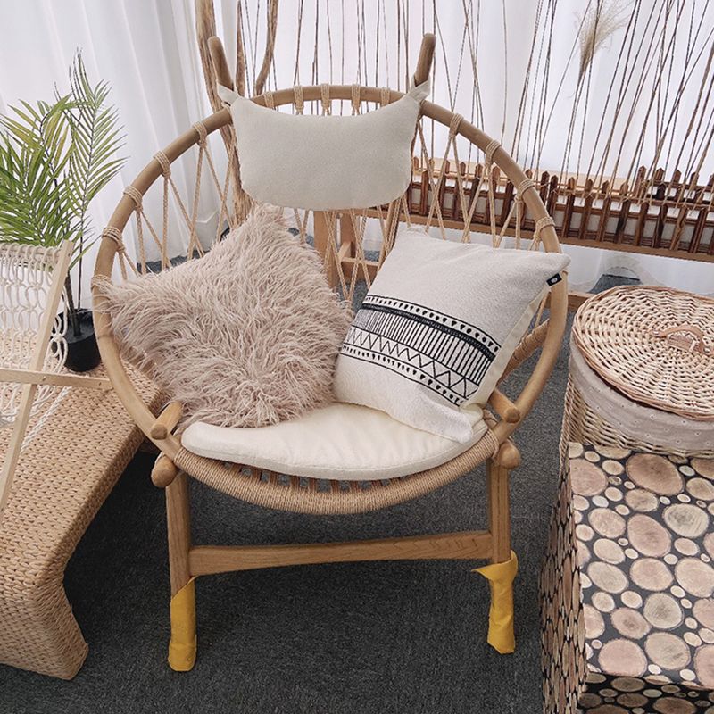 Scandinavian Papasan Chair Solid Color Wooden Papasan Chair for Living Room