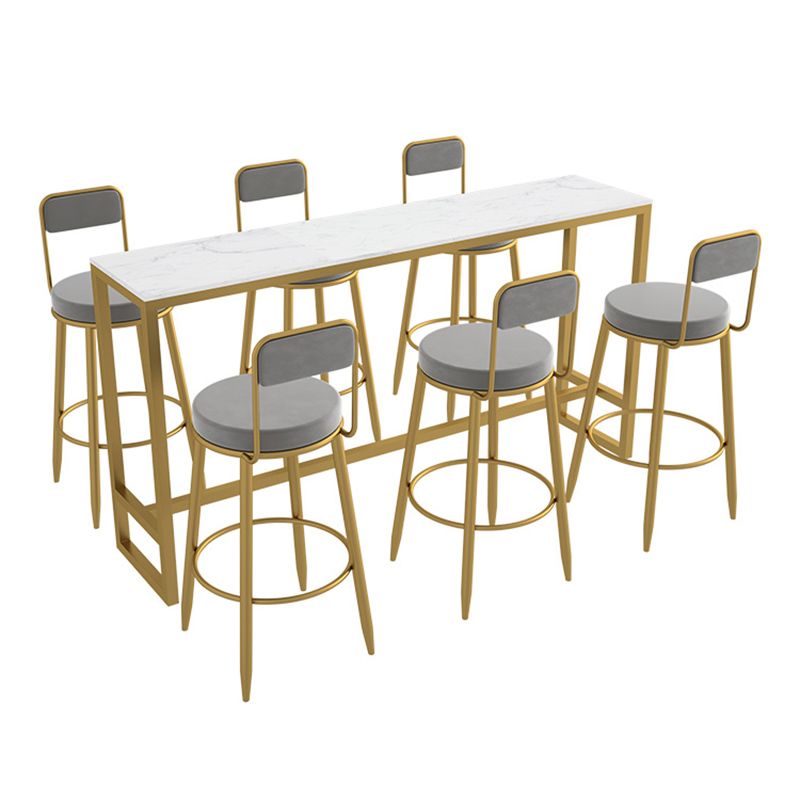 Rectangular Bar-height Table Metal Base Bistro Pub Table for Patio Use