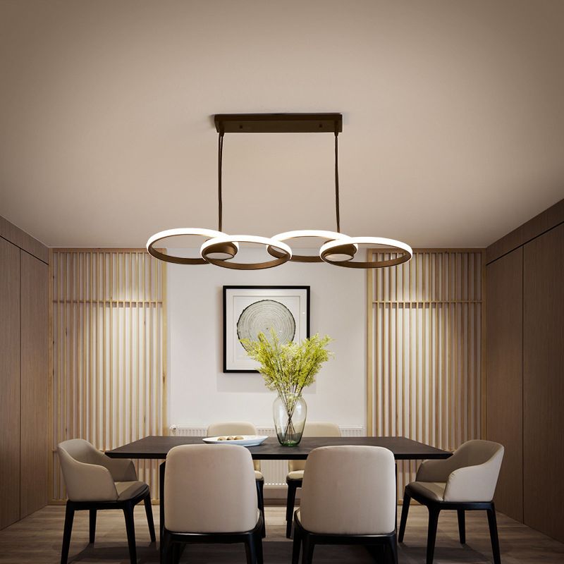 Circles Island Lighting Modern Pendant Chandelier Metal Island Light Fixture