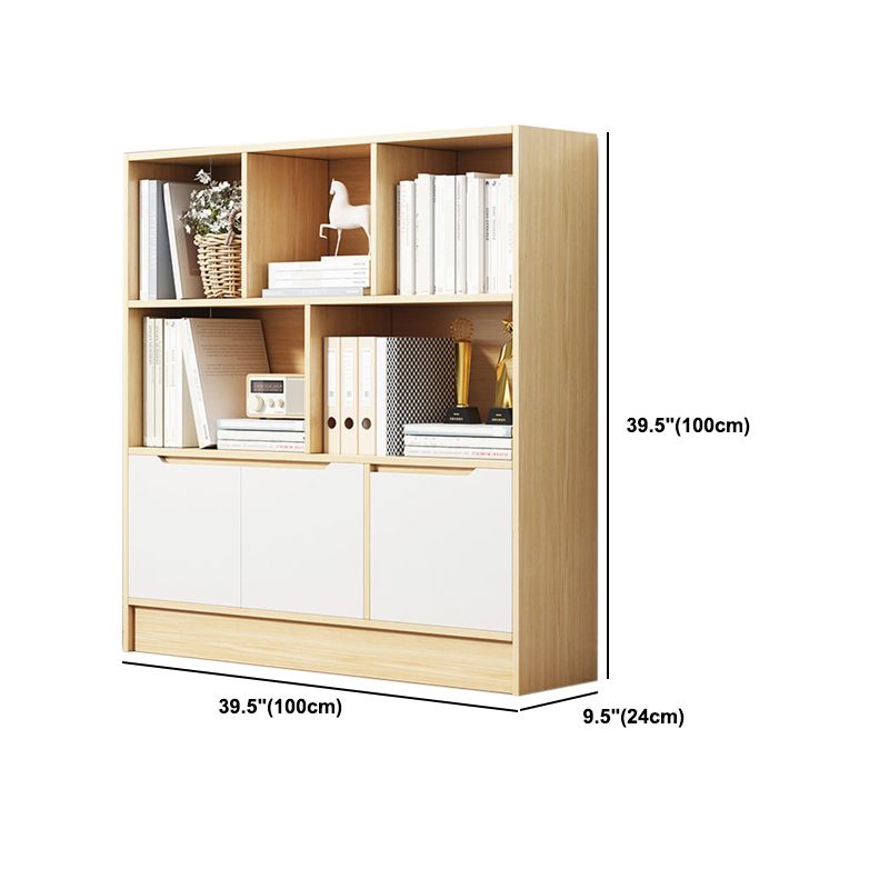 Contemporary Wooden Shelf Bookcase Cube Bookshelf for Study Room