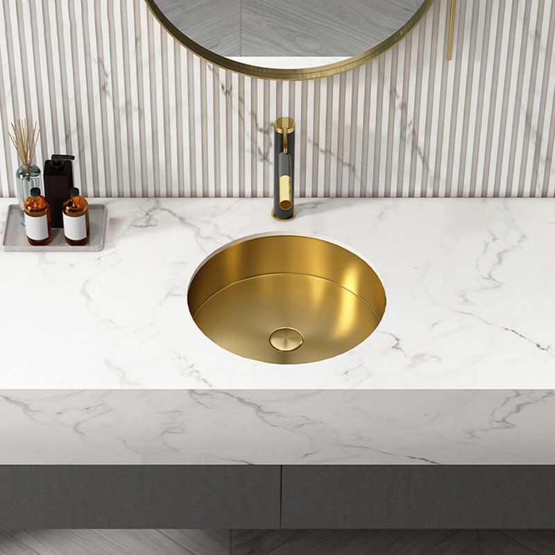 Contemporary Bathroom Sink Metal Rectangular Drop-in Bathroom Sink with Pop-Up Drain