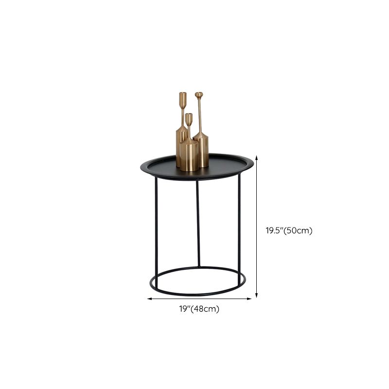 Mid-Century Metallic Side End Snack Table Round Side End Table