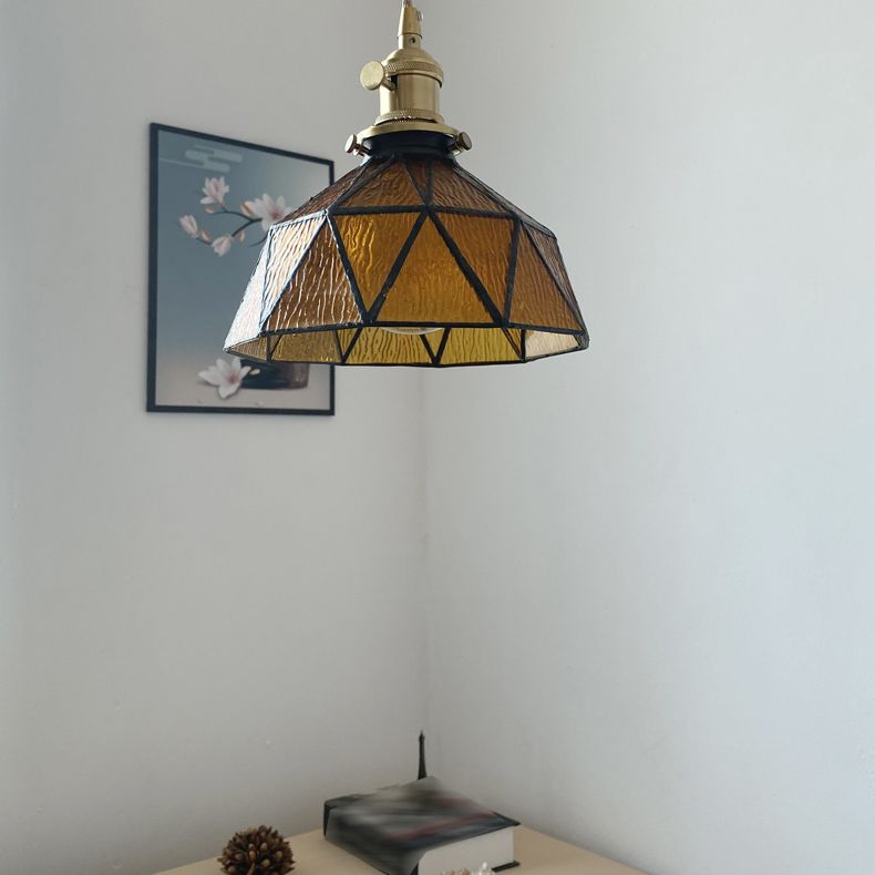 Luce a sospensione di vetro geometrica 1 illuminazione giù per il corridoio