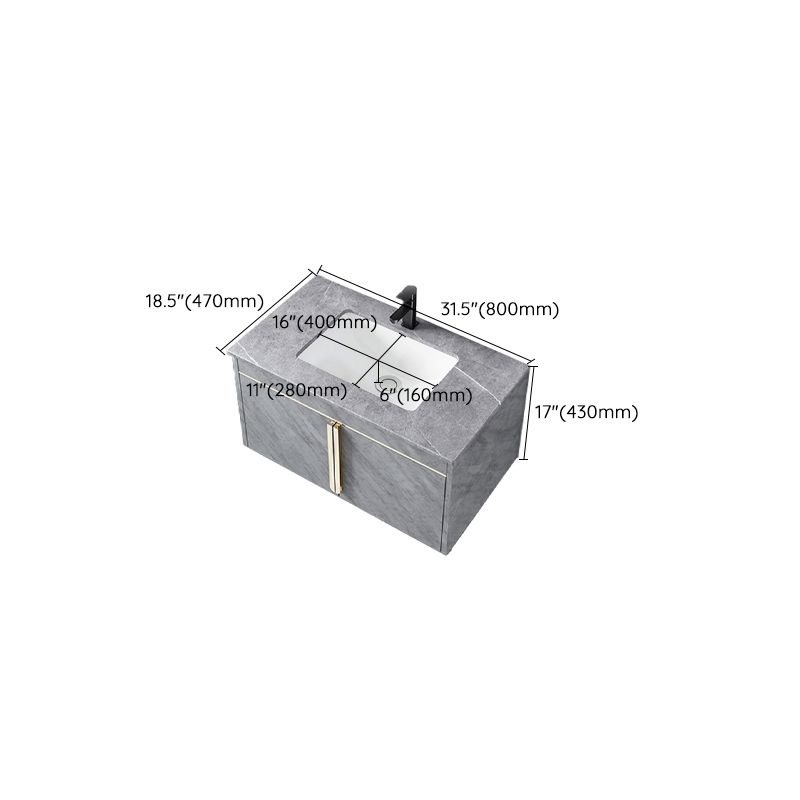 Contemporary Sink Vanity Mirror Cabinet Wall Mount Vanity Cabinet with Storage Shelving