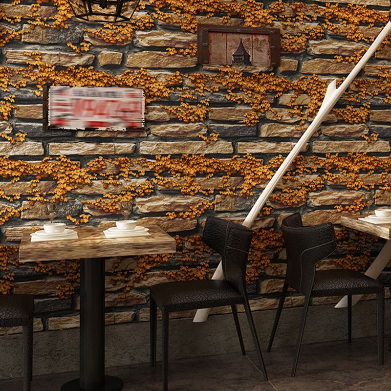 Industrial Brick Wallpaper Roll PVC Unpasted Multicolor Wall Covering for Accent Wall