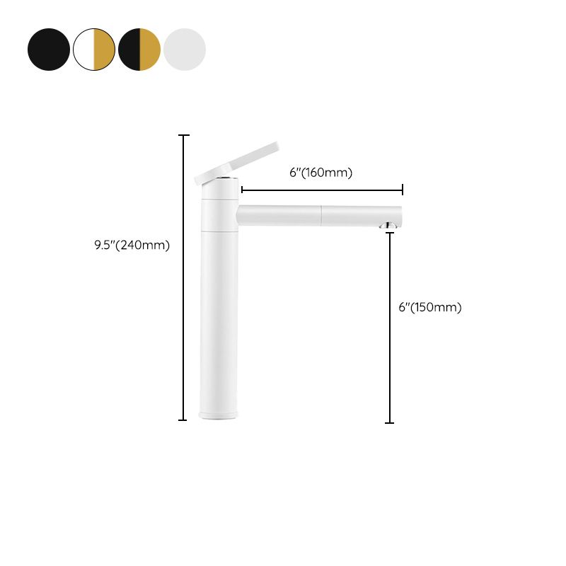 Swivel Spout Bathroom Sink Faucet with Single Handle Brass Faucet