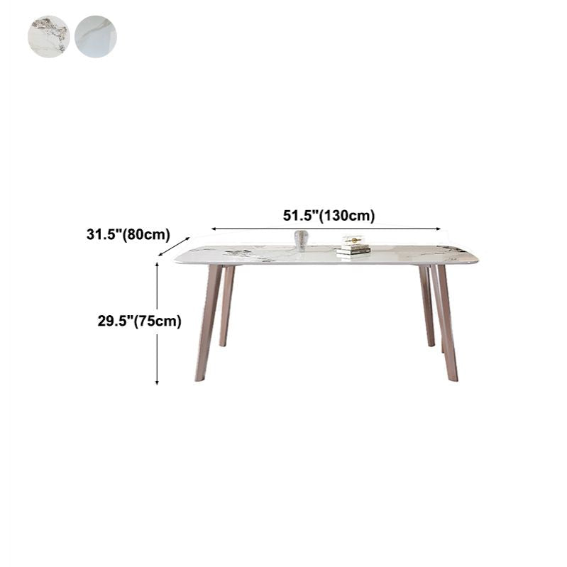Rectangle Top Dining Table Modern Stone Dining Table with 4 Legs