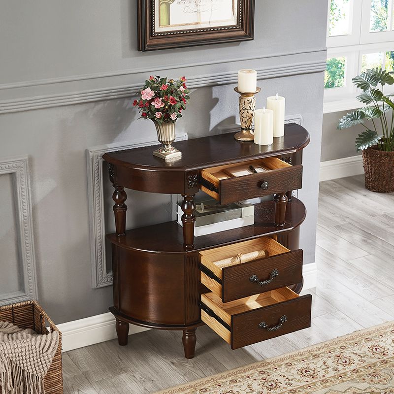 Victoria Wood Console Table Free Form Console Sofa Table for Hall
