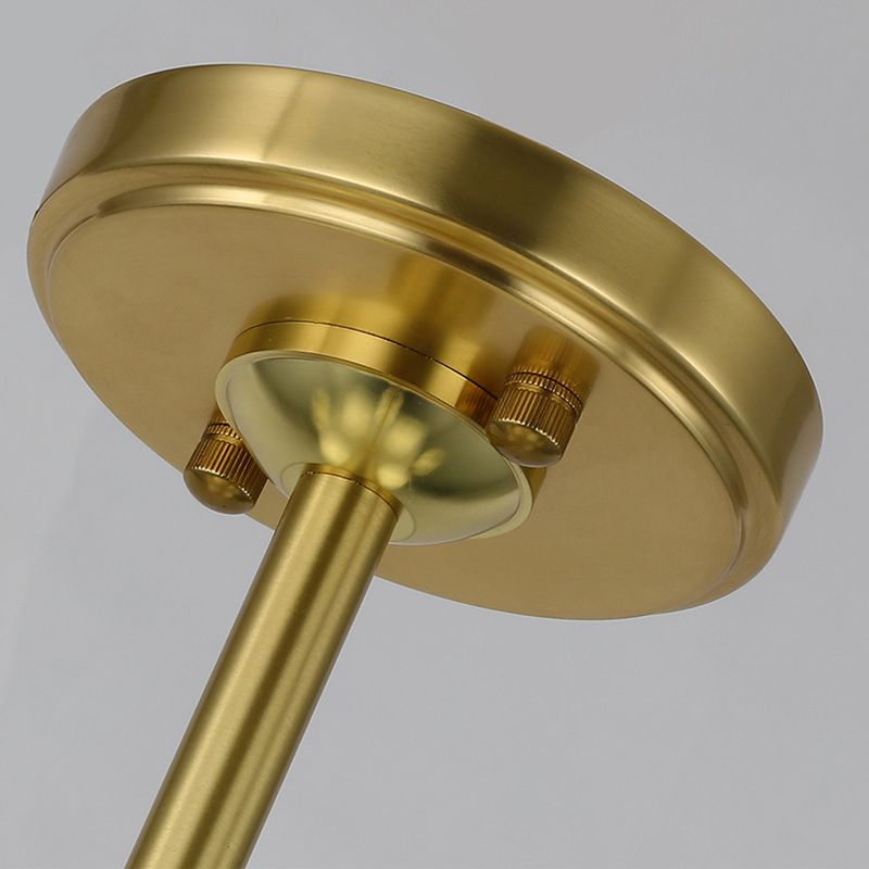 Glass Round Island Lighting Fixture Minimalist Style Island Pendant Light in Gold