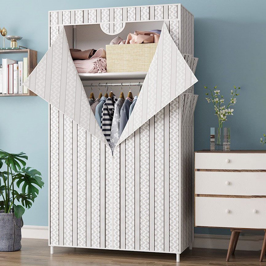 Metal Frame Wardrobe Armoire Contemporary Style Wardrobe Cabinet for Bedroom