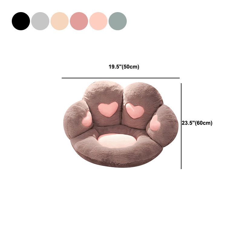 Contemporary Pouf Ottoman Velvet Upholstered Tear Resistant Cat Paw Shape Ottoman