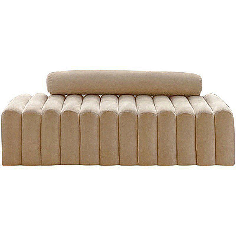 14.96" H Contemporary Solid Color Velvet Armless Sofa for Living Room