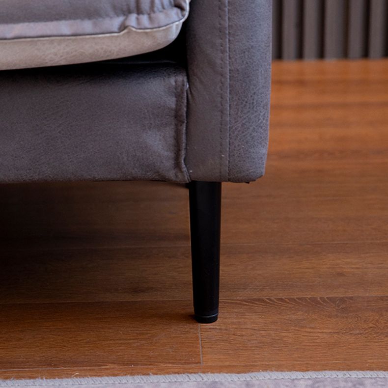 30.70" H Faux Leather Solid Wood Square Arm Sofa with Two Pillows