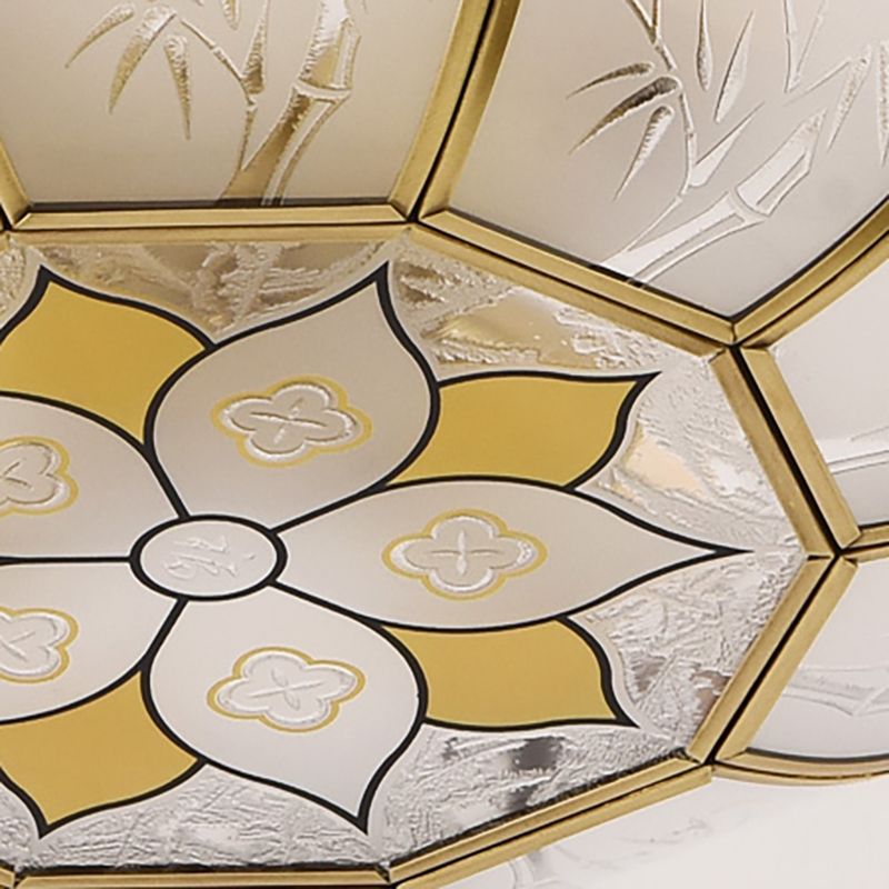 4 luci ciotola semifulò illuminazione tradizionale in metallo in metallo morso semi-flush per sala da pranzo