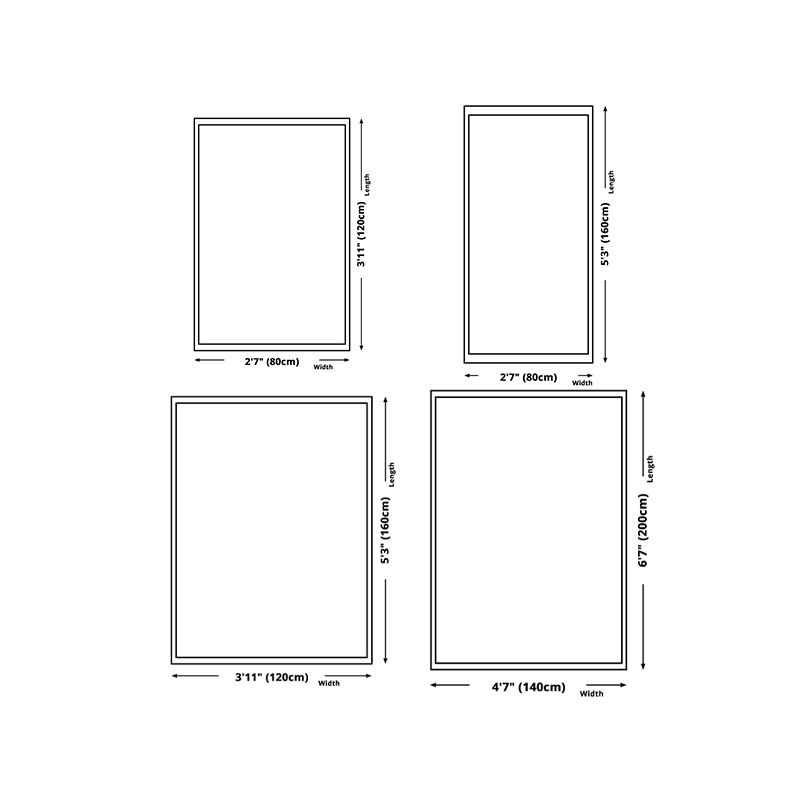 Brown Tone Rug Geometric Pattern Washable Wool Rug for Home Decor