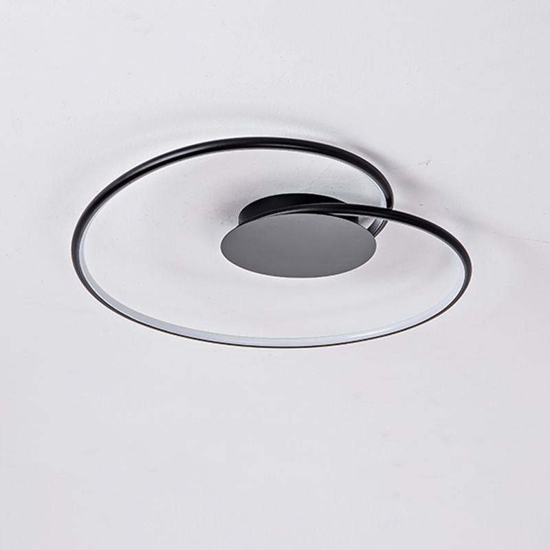 Modern Artistic LED Ceiling Light Aluminium Linear Flush Mount with Silicone Shade